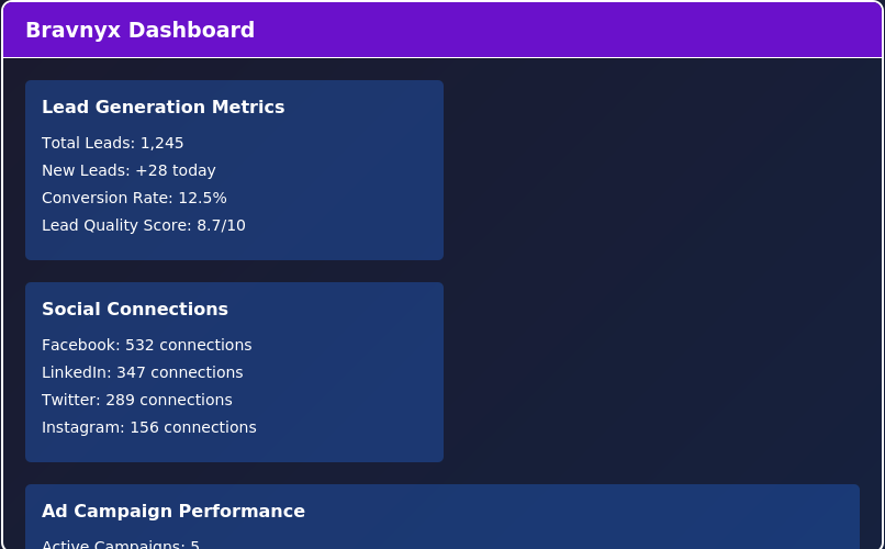 Bravnyx Dashboard Preview